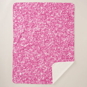 Manta Sherpa Impresión de Purpurinas de imitación rosa de Paste
