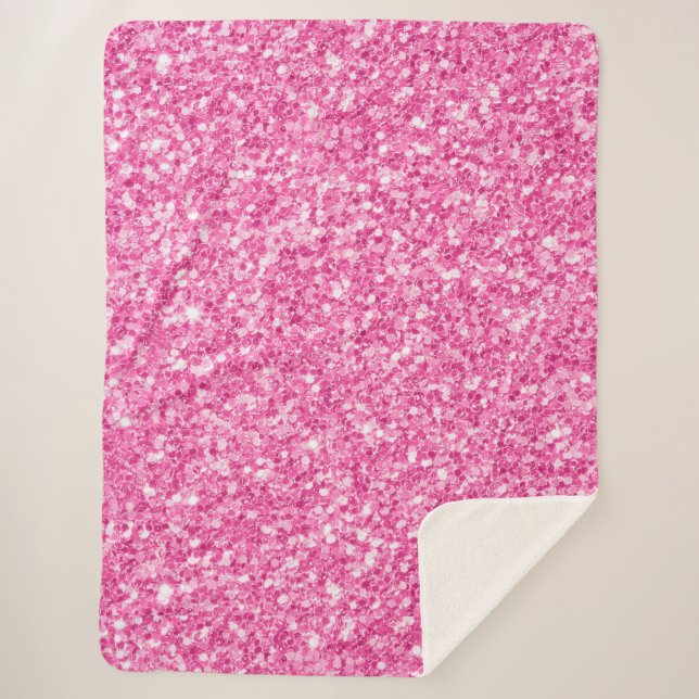 Manta Sherpa Impresión de Purpurinas de imitación rosa de Paste (Anverso)