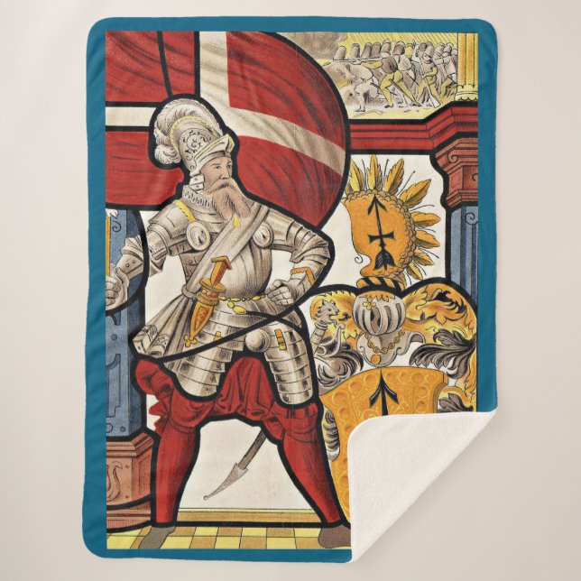 Manta Sherpa impresión de soldado suizo AD 1600 (Anverso)