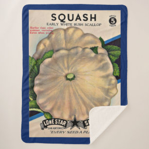 Manta Sherpa Impresión de squash blanco sobre paquetes de semil