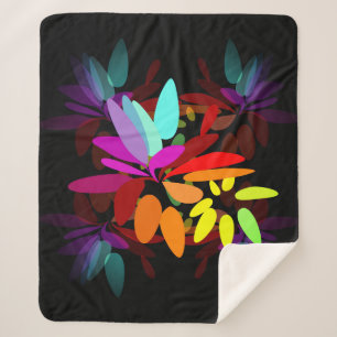 Manta Sherpa Impresión en arco iris de estilo psicodélico moder