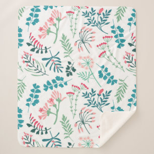 Manta Sherpa Impresión floral moderna