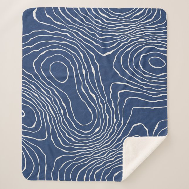 Manta Sherpa Impresión orgánica topográfica de la línea terrest (Anverso)