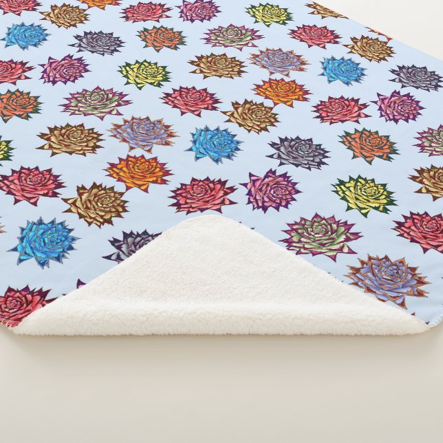 Manta Sherpa Impresión Rosa Araña, Patrón floral de estilo mode (3/4)