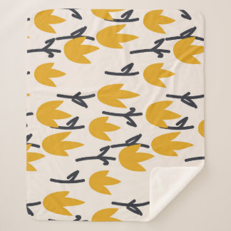 Manta Sherpa Impresión simple de la tela de la flor de tulipán