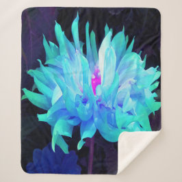 Manta Sherpa Impresionante Aqua Cactus Azul y Verde Dahlia