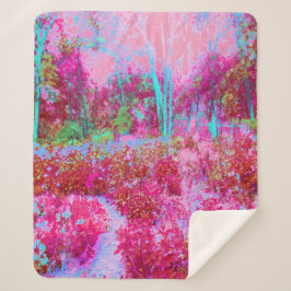 Manta Sherpa Impresionante paisaje de jardines rojos y rosados