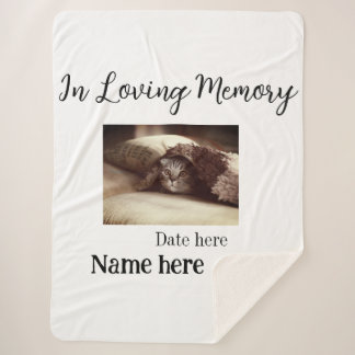 Manta Sherpa In loving memory memorial keepsake add pet name