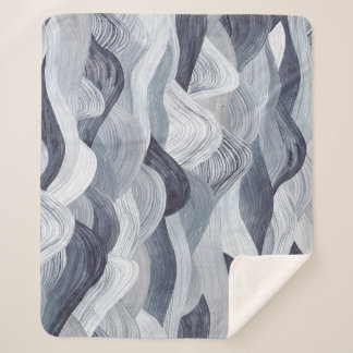 Manta Sherpa Indigo Watercolor Wave Seamless