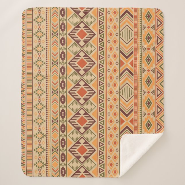 Manta Sherpa Indio peruano: La tribal geométrica no tiene probl (Anverso)