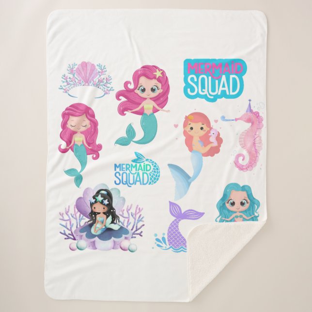 Manta sherpa infantil sirena (Anverso)