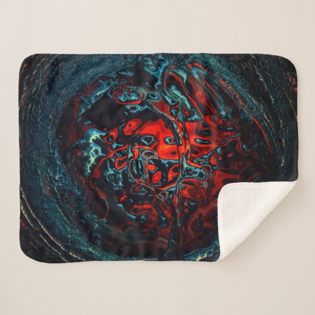 Manta Sherpa Infierno Oceánico Resplandor Rojo (Anverso (horizontal))