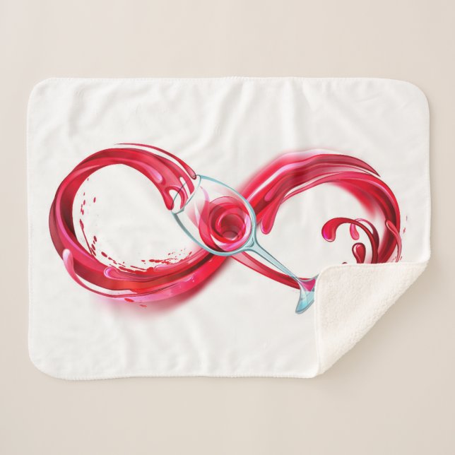 Manta Sherpa Infinito con vino Rojo (Anverso (horizontal))