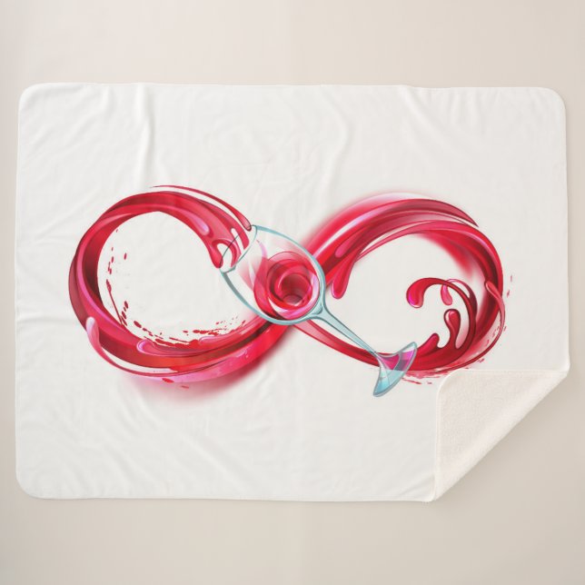 Manta Sherpa Infinito con vino Rojo (Anverso (horizontal))