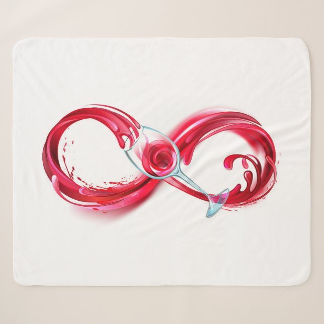 Manta Sherpa Infinito con vino Rojo (Anverso (horizontal))
