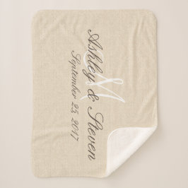 Manta Sherpa Inicial | Rústica apariencia de línea