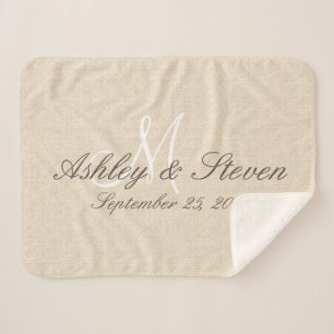 Manta Sherpa Inicial Rústica apariencia de línea