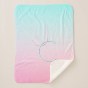 Manta Sherpa Iniciales de superposición de 2 modernas Rosa tu