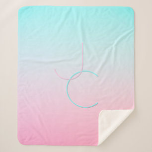 Manta Sherpa Iniciales de superposición de 2 modernas Rosa tu