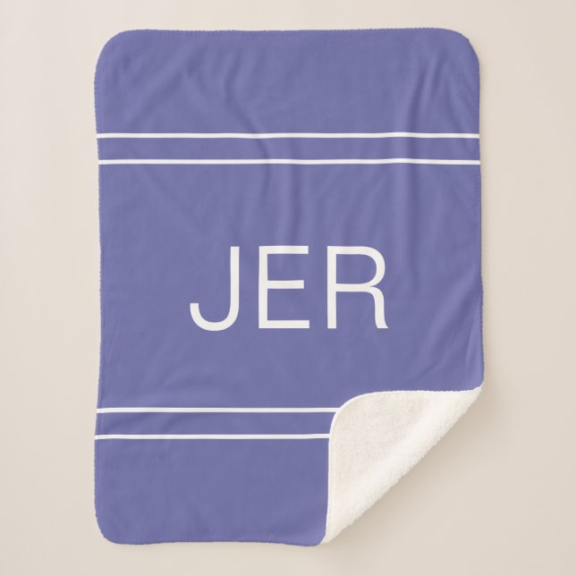 Manta Sherpa Iniciales Modernas Monogramadas Monogramas Peri Az (Anverso)