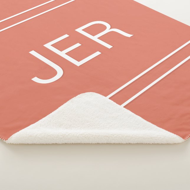 Manta Sherpa Iniciales monogramadas modernas Plantilla simple r (3/4)