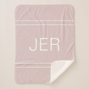 Manta Sherpa Iniciales Personalizadas Modernas Chic Rosa