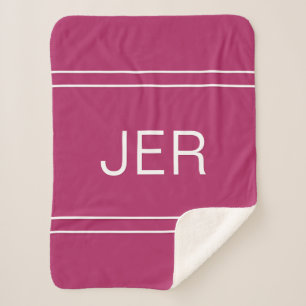 Manta Sherpa Iniciales personalizadas modernas monograma rosa p