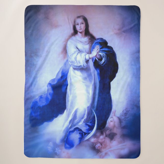 Manta Sherpa Inmaculada Concepción Azul (Anverso)