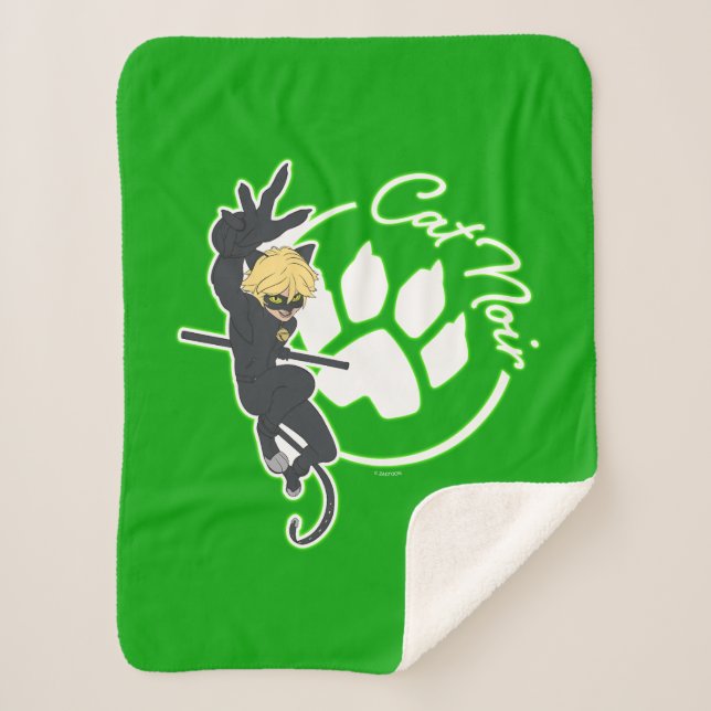 Manta Sherpa Insignia Cat Noir (Anverso)