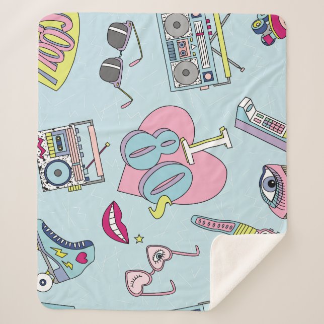 Manta Sherpa Insignias de parche retro, patrón de estilo de los (Anverso)