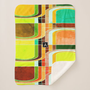 Manta Sherpa Inspirado en el colorido Funky Retro