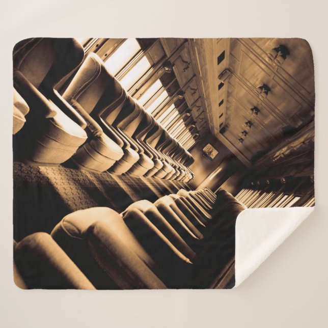 Manta Sherpa Interior del tren de vapor Sepia (Anverso (horizontal))