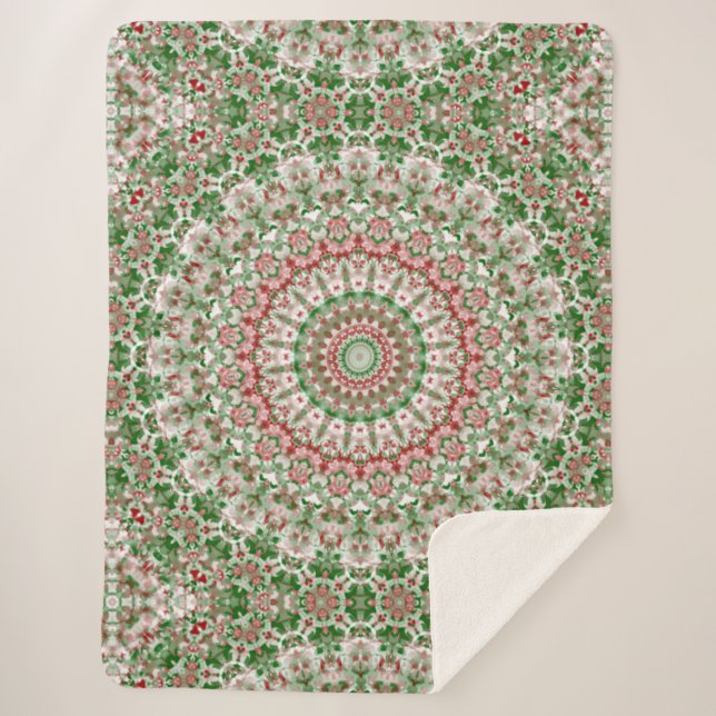 Manta Sherpa Intrincado Boho ecléctico Hippie Xmas Mandala (Anverso)