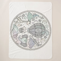 Manta Sherpa Intrincado Mandala de Fleece Pastel de Globo Aeros