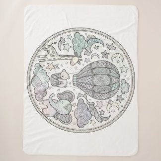 Manta Sherpa Intrincado Mandala de Fleece Pastel de Globo Aeros