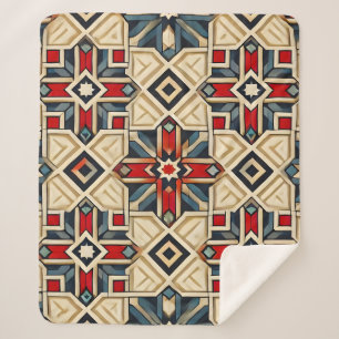 Manta Sherpa Intrincado patrón geométrico con colores audaces