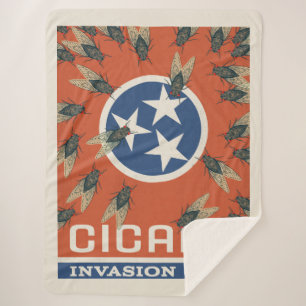 Manta Sherpa Invasión de Bandera Tennessee Cicada