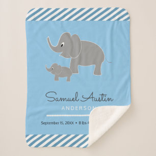 Manta Sherpa Invitación del elefante del bebé y del bebé del
