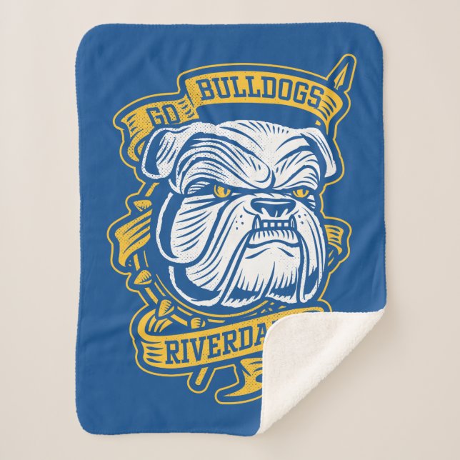 Manta Sherpa Ir Bulldoges - Banner de la mascota Riverdale (Anverso)