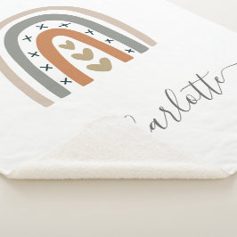 Manta Sherpa Iris marrón beige gris frijol criadero lindo