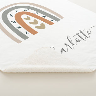 Manta Sherpa Iris marrón beige gris frijol criadero lindo