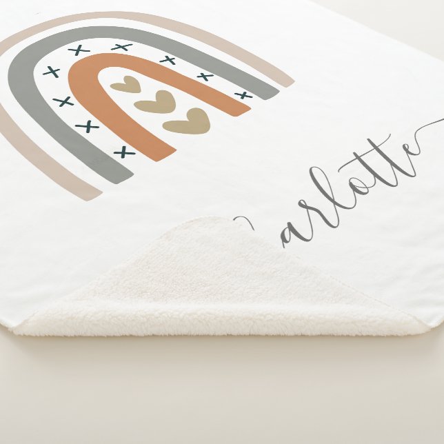 Manta Sherpa Iris marrón beige gris frijol criadero lindo (3/4)