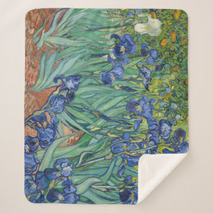 Manta Sherpa Irises de Van Gogh