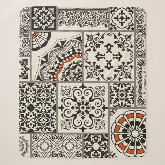 Manta Sherpa Islam Arabic Majolica Tiles Patchwork (Anverso)