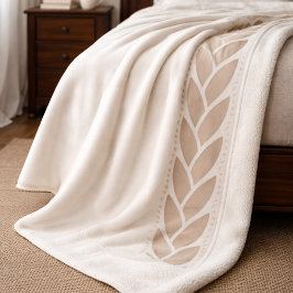 Manta Sherpa Ivory Taupe Braid Sherpa Blanket