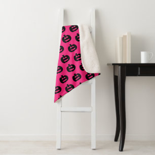 Manta Sherpa Jack negro y rosado o linternas Funda de la flota