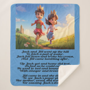 Manta Sherpa Jack y Jill - Nursery Rhyme Sherpa Blanket