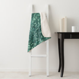 Manta Sherpa Jade texturizado y tonos verdes de cisne