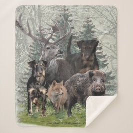 Manta Sherpa Jagdterrier Pegatina Montañas al aire libre Fleece