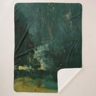 Manta Sherpa James Whistler - Nocturne en negro y oro